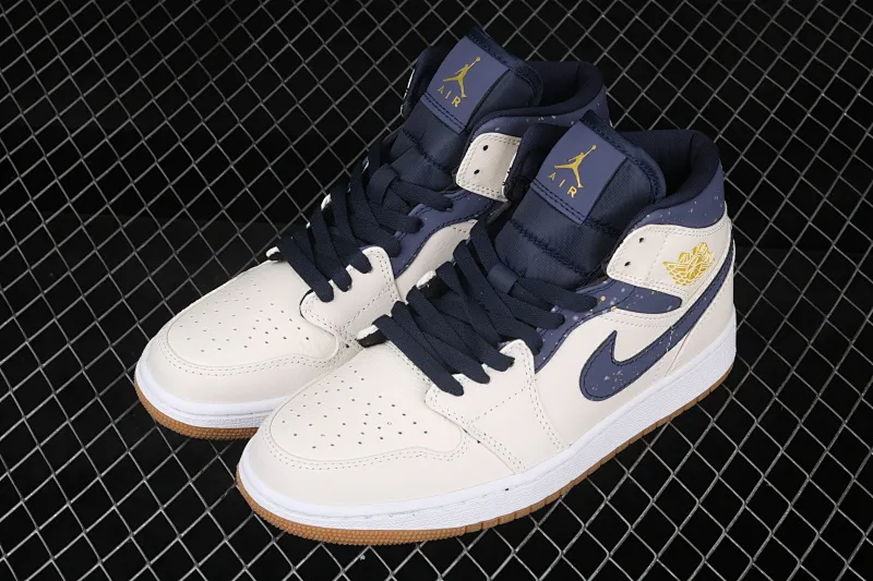 All categories Air Jordan Jordan series basketball shoes Air Jordan 1 Mid Air Jordan 1 Mid AJ1 Joe 1 mid-top raw rubber beige basketball shoes AH6342-104